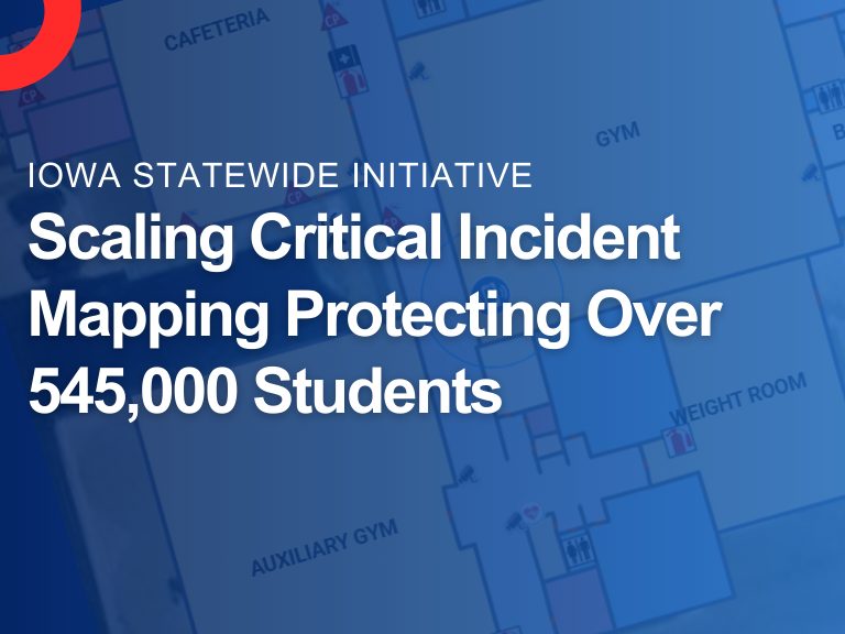 Map of Iowa school showing critical incident mapping used for 9-1-1 emergency response and school safety