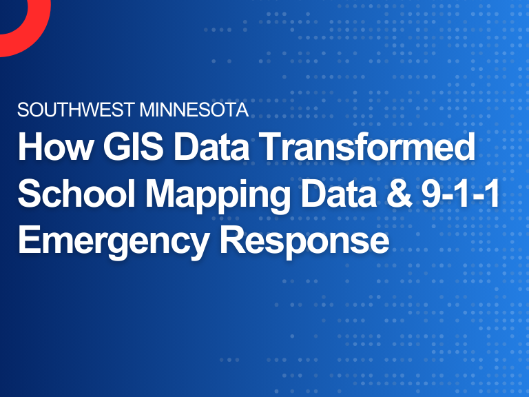 Map showing digital geographic information system mapping used for emergency response in schools.