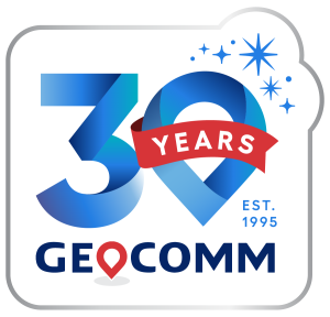 GeoComm 30th Logo at NENA 2025